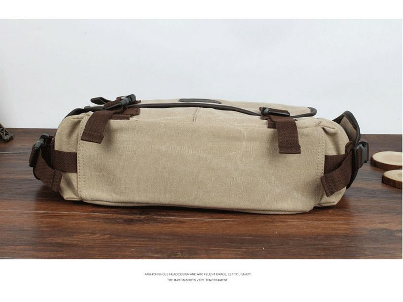 Herren Canvas Umhängetasche: Trendiger Lässiger Horizontaler Stil Schulter-Buchrucksack