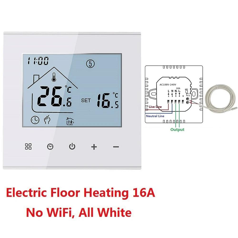 M4A Tuya Smart Thermostat Wifi Optional for Water & Electric Floor Heating Voice Control with Alexa Google Home & Touch Display