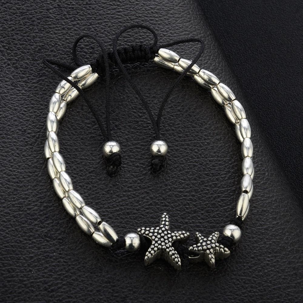 Bohemian Multi Layer Rune Starfish Women's Anklet Foot Bracelet Barefoot Sandals Chain Strap Beach A