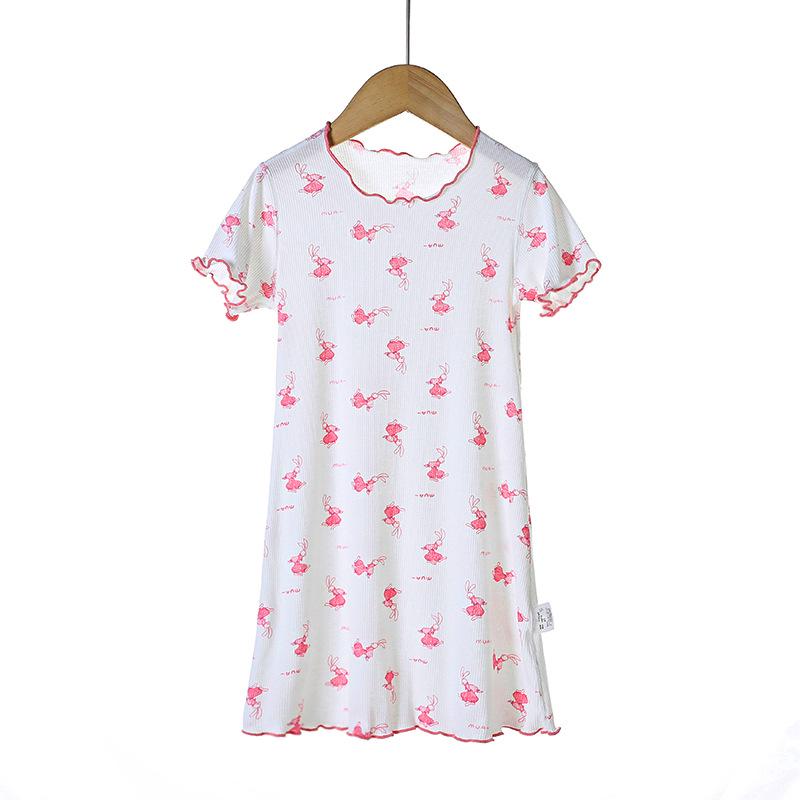 Korean Style Girls’ Modal Nightgown - Lightweight Summer Sleepwear for Children