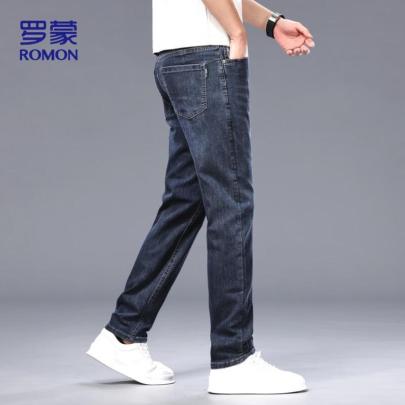Romon Men s Summer Straight-Leg Stretch Jeans 36