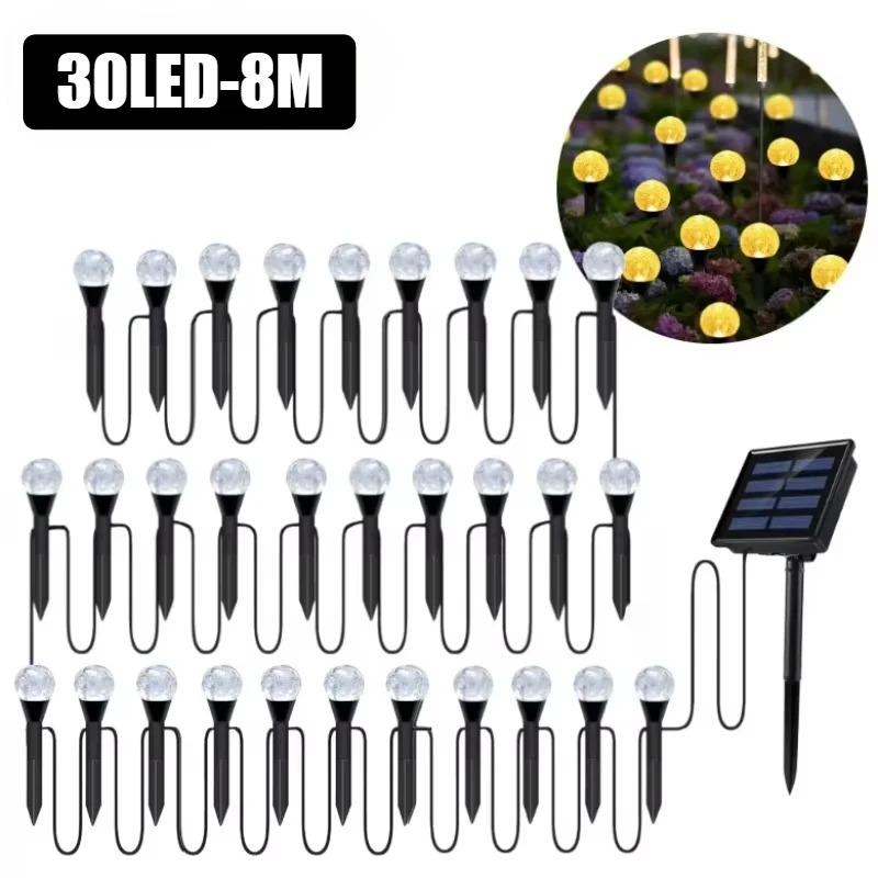 Outdoor Solar Light Bubble Ball Waterproof Lawn Lamp Garden Pilot Lantern String for Patio Camping Birthday Decoration Lighting