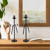 Iron Art European Style Living Room Candle Holder Desktop Ornaments Black Chic Candlestick Decorative Home Decoration