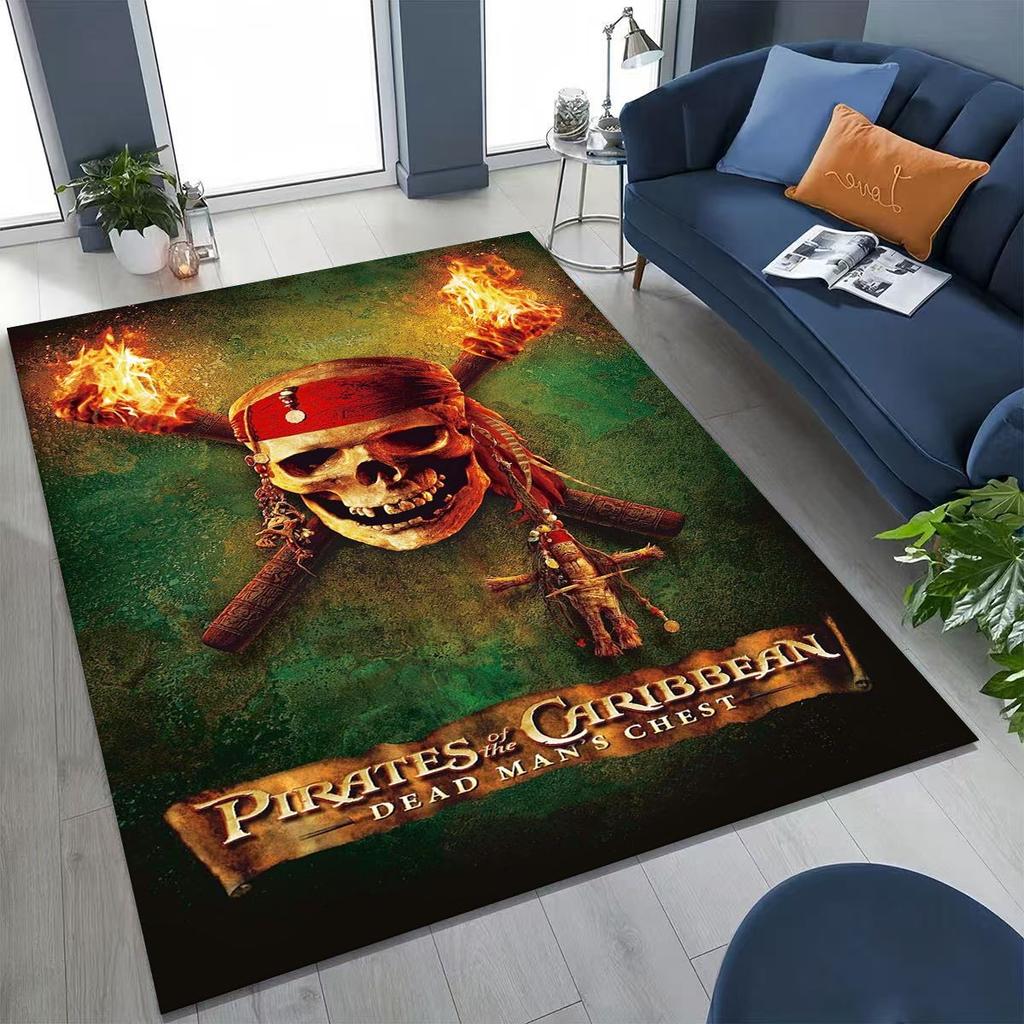 Captain Jack Pirates of The Caribbea Johnny Depp Carpet Rug for Bedroom Living Room Sofa Home Doormat Decor,Non-slip Floor Mat