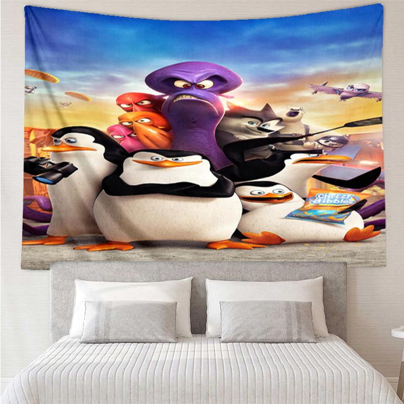 Penguins dventure Tapestry Hanging for Bedroom,Livingroom, Playroom,Decor Art Room Wall Tapestry Holiday and Birthday Gifts