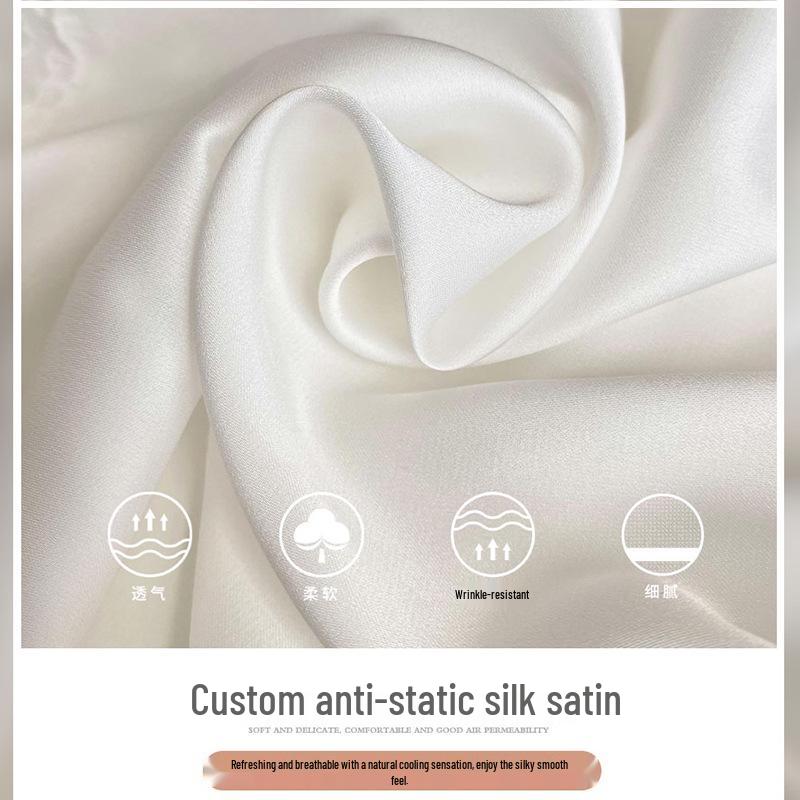 Pantalones Cortos de Seda Helada Blancos con Ribete de Encaje Anti-Exposición para Mujer