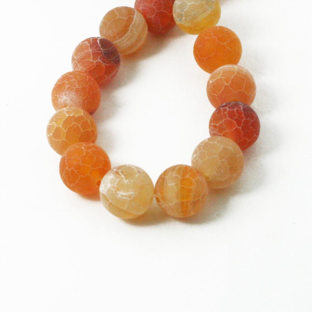 Natural Stone Frost Crab Colorful Carnelian Round Loose Beads 6 8 10 12 14MM For Jewelry Making