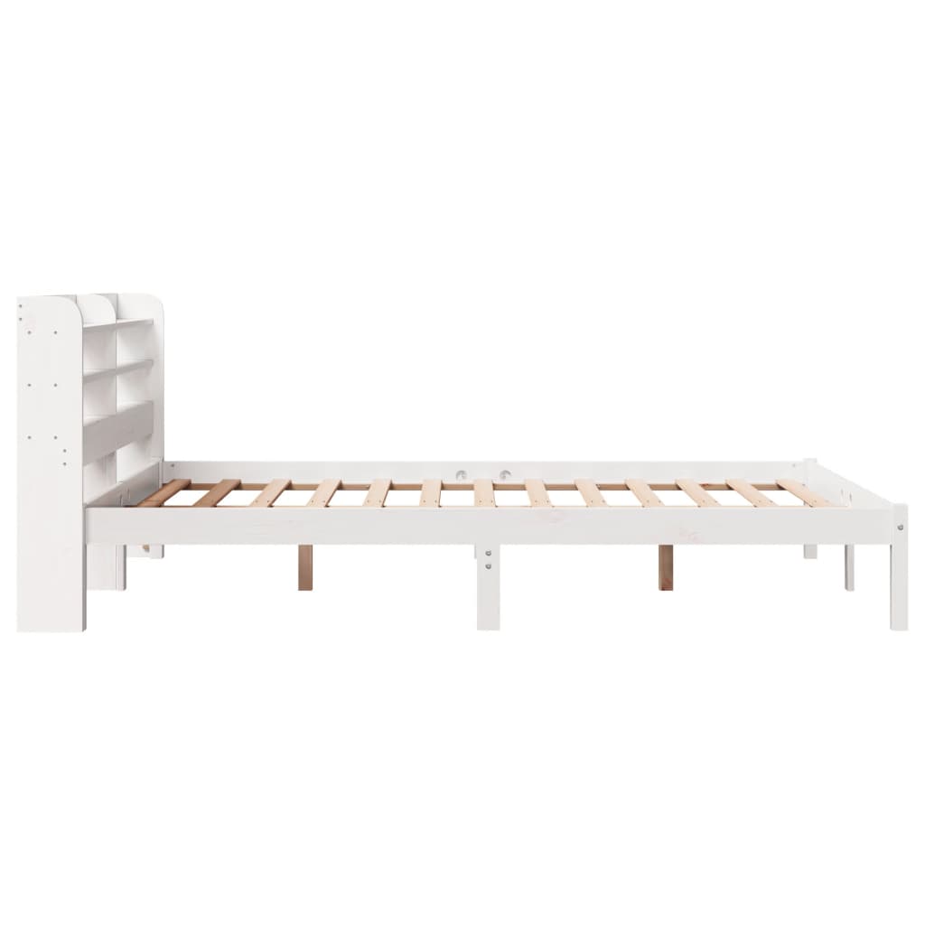 Vidaxl Rama Łóżka Bez Materaca, Biała, 140X200 Cm, Lite Drewno Sosnowe