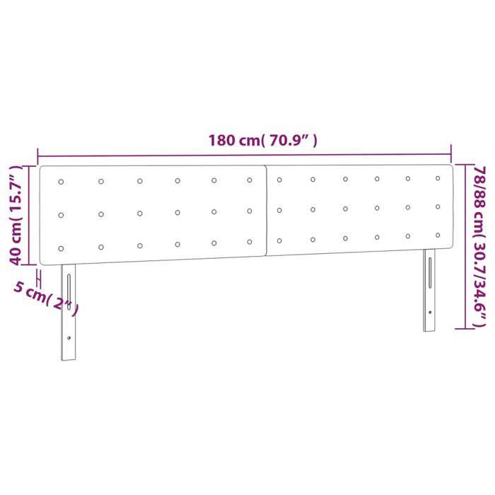 VidaXL Tête de Lit à LED Meuble de Chambre à Coucher Accessoire de Lit Double Tête de Cadre de Lit Intérieur Vert Foncé 3122109