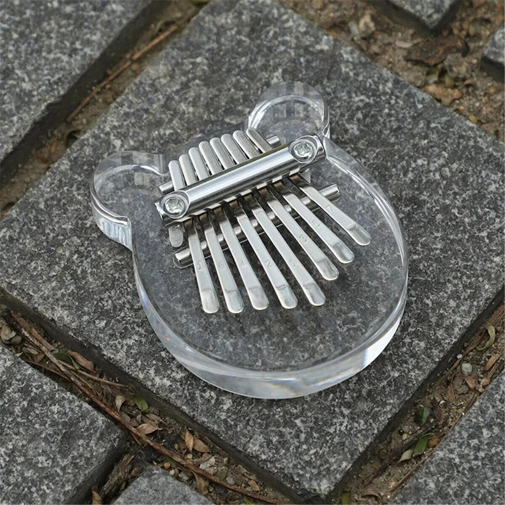 Miwayer 8 Keys Mini Kalimba Rainbow Transparent Heart Crystal Kalimba Acrylic Thumb Piano Acoustic Finger Piano Music Instrument