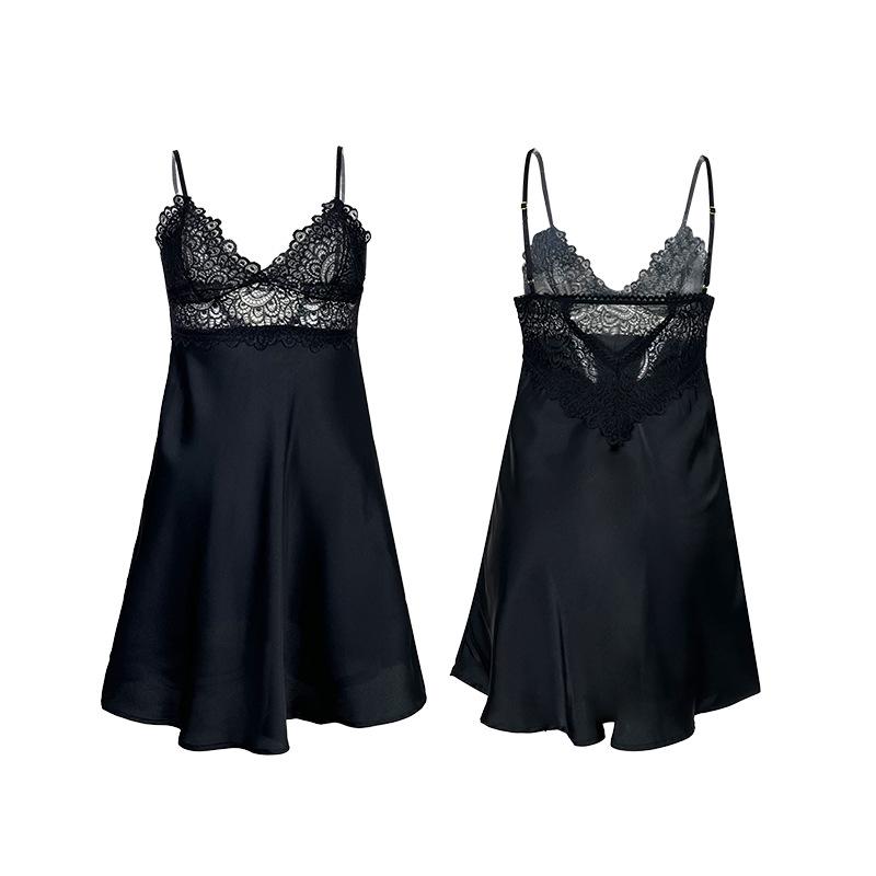 European and American Satin Lace Camisole Nightdress - Women's Homewear 547