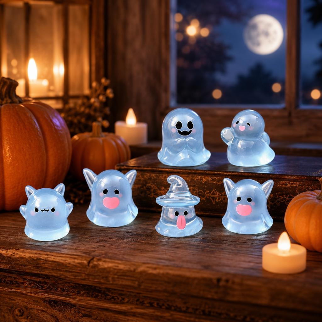 Cute Chibi Halloween Figurine Decorative Ornament for Tabletop Shelf Home Decor