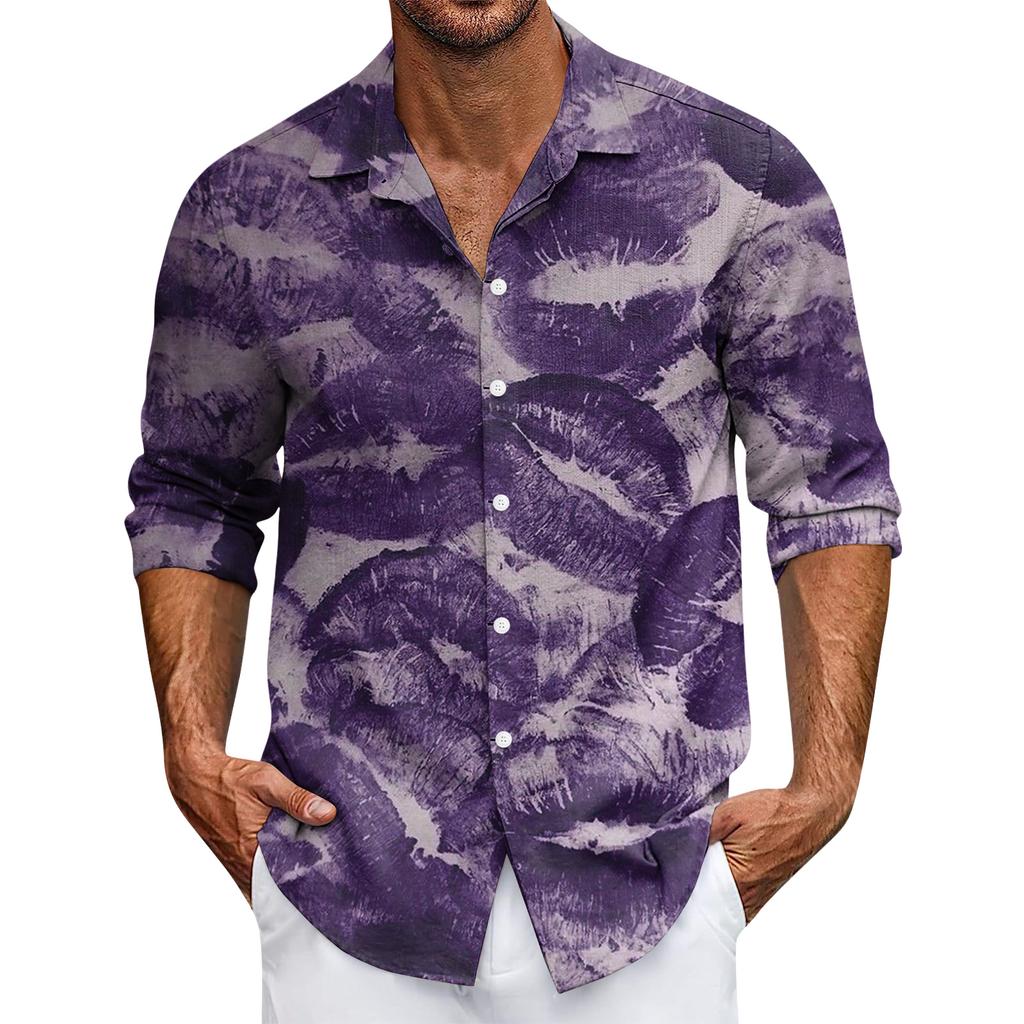 Men's Casual Button-Down Long-Sleeve Shirt