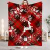 Merry Christmas Reindeer Snowflake Flannel Blanket-Bed Blanket&Throw Blanket Soft Comfortable, Ideal for Home Decoration Gifting