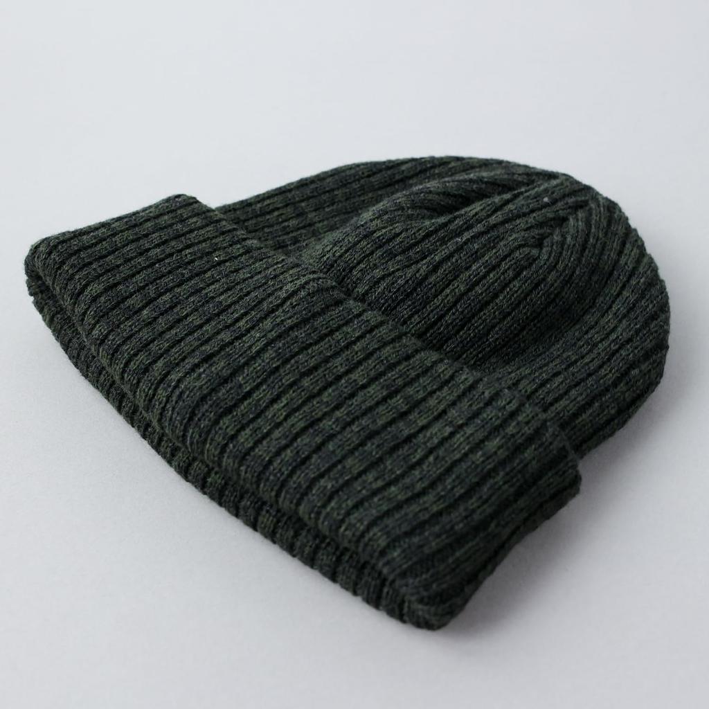 Avirex Military Tag Ribbed Knit Cap with Logo Watch Unisex Solid Needle Green Mix Custom-Made Patch, Cap, Men's Beanie, Color,