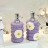 410ml Ceramic Soap Bottle Shampoo Soap Press for Home Use Press Pump Refillable Container Leak Proof Bathroom Refill Dispenser
