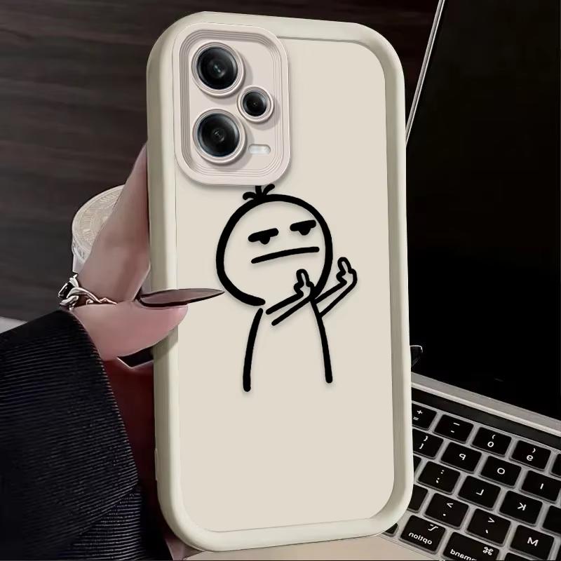 Cartoon Funny Despise Gesture Phone Case For Redmi Note 13 12 Pro Plus 5G 13 12 Pro 4G 5G 11 10 Pro 12S 11S 10S Redmi 13C 12 5G