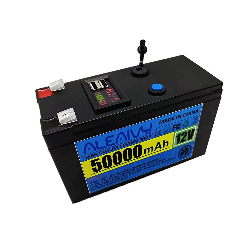 New Usb Power Display 12v 50ah 18650 Lithium Battery Pack Is Suitable For Solar Energy And Electric Vehicle Battery +12 .6v Charge