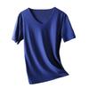 Herren V-Ausschnitt Eis-Seide Schnelltrocknend Nahtlos Slim Fit Kurzarm Sport T-Shirt