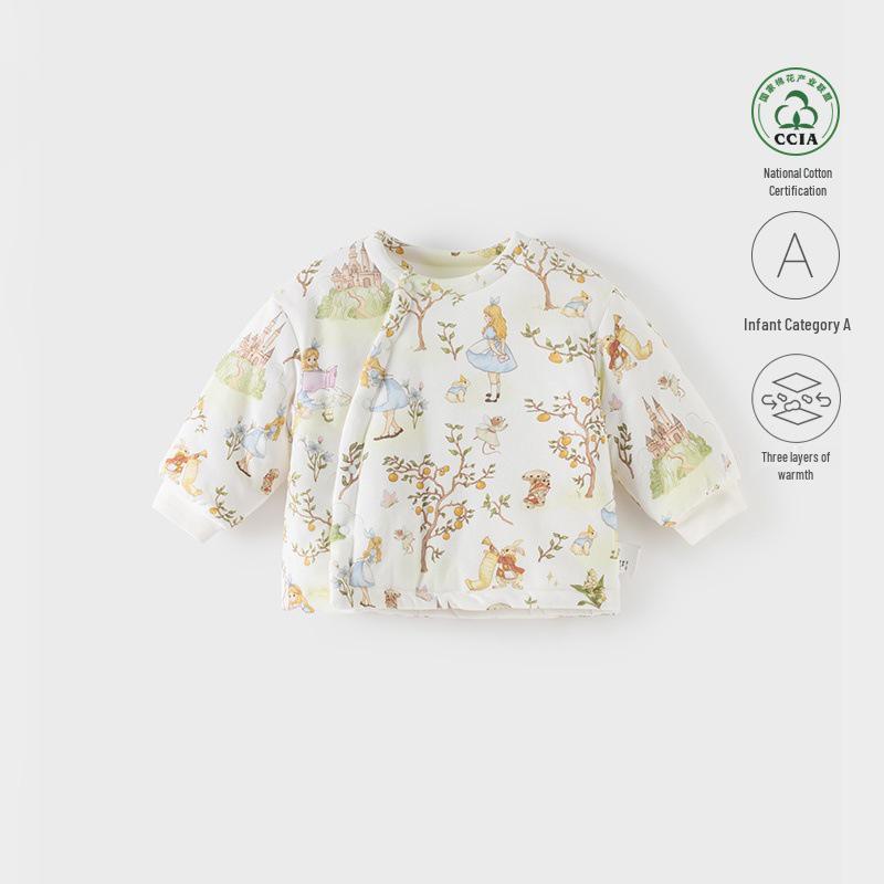 

Thickened Quilted A-Class Pure Cotton Baby Winter Coat with Mulberry Silk Filling 80 cm