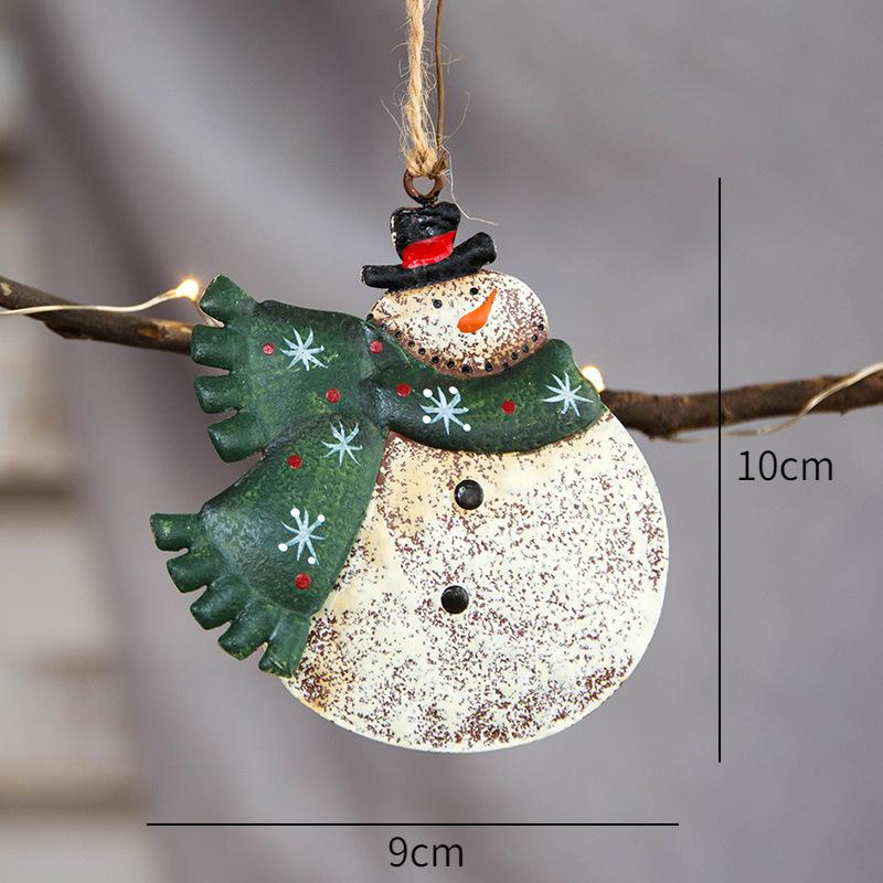 New Arrival boże narodzenie kutego żelaza dzwonek bałwanek łoś wisiorek ozdoba 2023XMAS Home Decor ozdoba choinkowa Natal Navidad