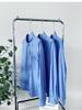 In Stock: Women's Korean Dongdaemun Blue Classic Long-Sleeve Loose Fit Spring Shirt