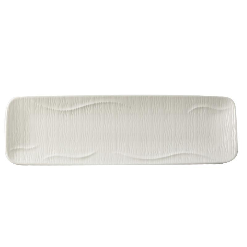 Japanese Simple Sushi Plate Large Ceramic Sashimi Long Plate Creative Wavy Dessert Plate Hotel Cake Tray