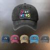 A Washed Hat Featuring STAY WEIRD In a Fun Graffitistyle Print This Versatile Baseball Cap Provides for Daily Outings and I