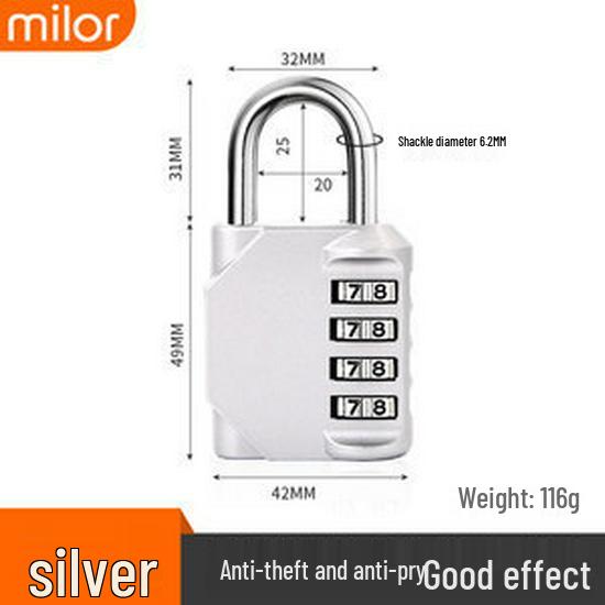 Waterproof and Rust-Proof Mini Padlock for Luggage, Gym, Locker, Schoolbag, and Household Use