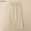 ZANZEA Women Casual Solid Color Loose Wide Leg Pants