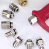 Stainless Steel Quick Connect High-Pressure Washer Adapter for Car Wash, Water Gun, and 3/8 Hose Tail Connector.