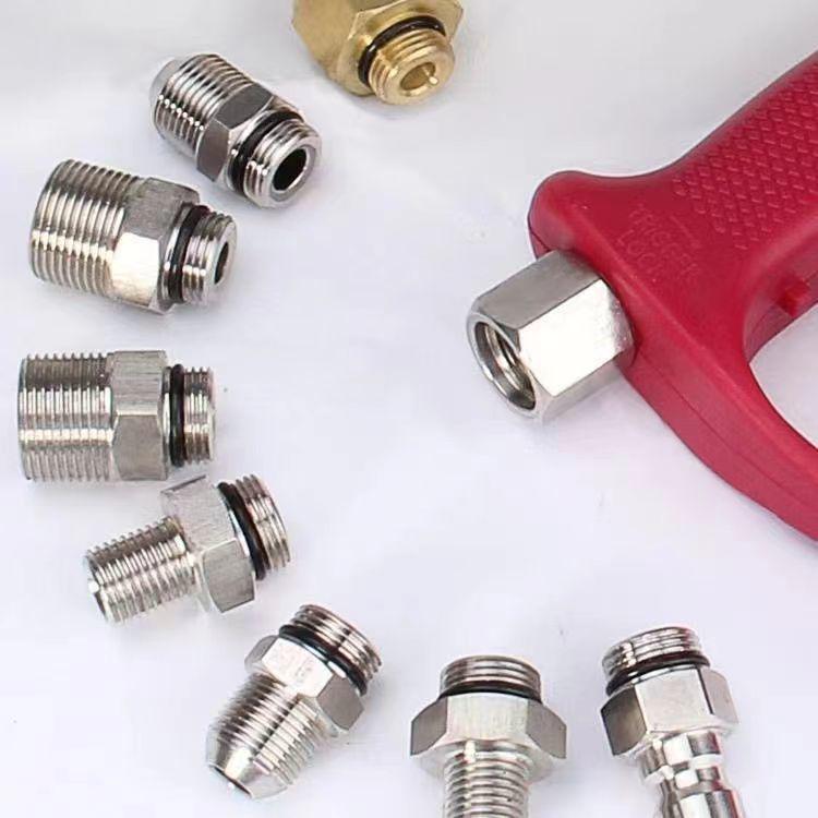 Stainless Steel Quick Connect High-Pressure Washer Adapter for Car Wash, Water Gun, and 3/8 Hose Tail Connector.