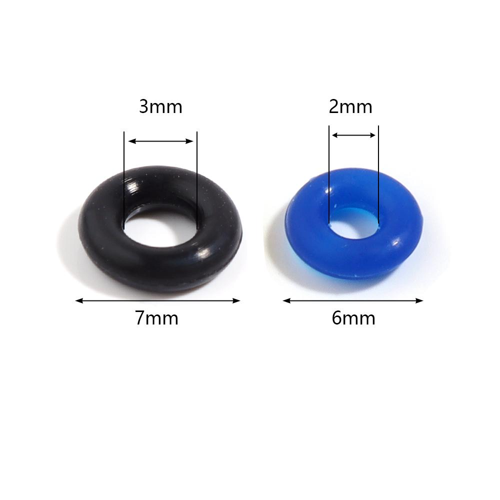 100pcs 6/7mm Colorful Elastic Silicone O-Ring Positioning Beads Stopper Beads For Leather Bracelet Jewelry Making Accessories
