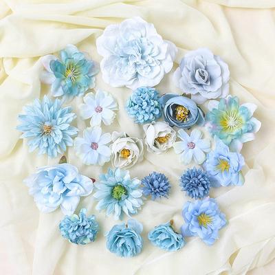 Artificial Flowers Rose Fake Flowers Head for Home Decor Wedding Bouquet Decoration Party Supplies Craft Gifts Garland Accessory