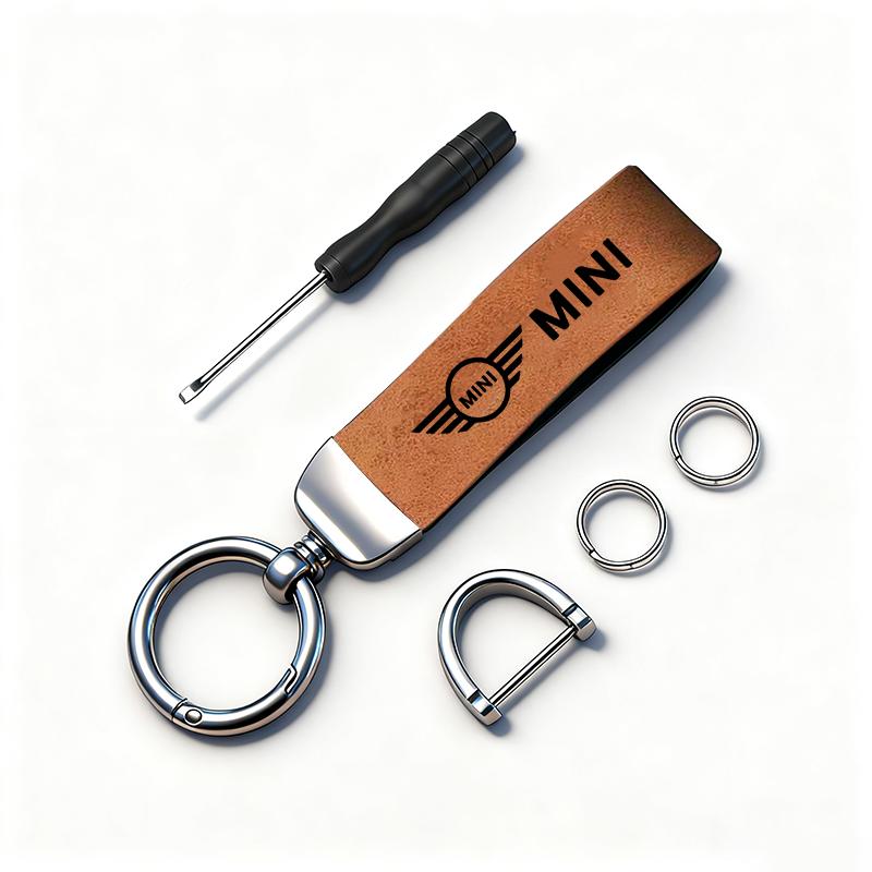 Car Hot Stamping Badge Keychain Zinc Alloy Keyring Accessories For MINI WORKS P One Cooper JCW R60 R59 R58 R57 R56 R55 R53 R52 F55