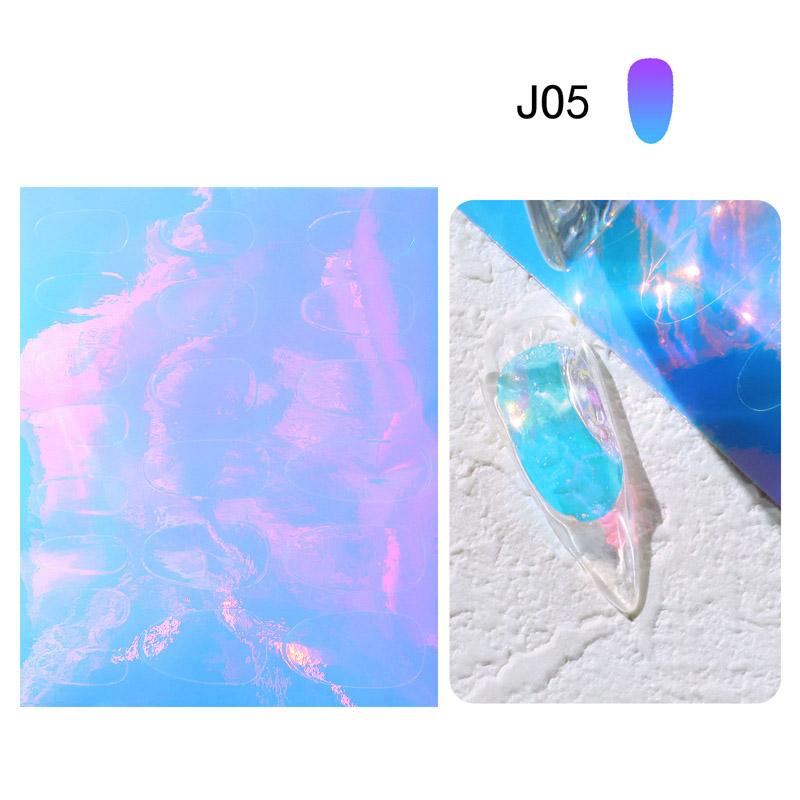 1 PC Nail Art Aurora Ice Cube Cellophane Glass Foil Film Sticker Colorful Transfer Laser Jewelry Paper Manicure Nail DIY Decoration