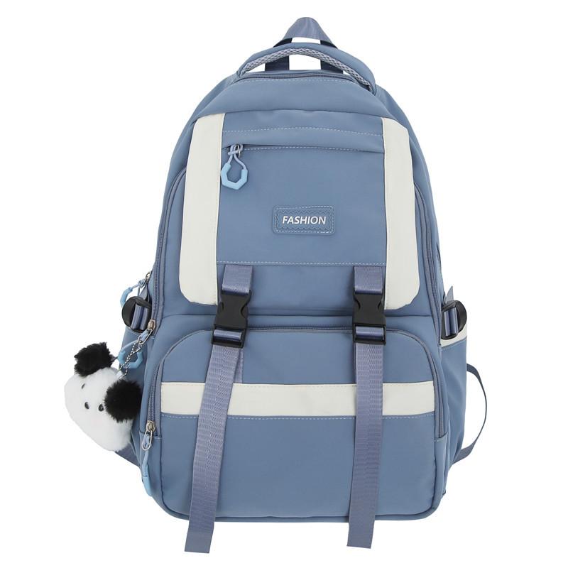 School bag large capacity junior high school girls 2025 new fashion simple Mori contrasting color high school girls backpack