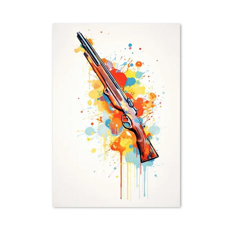 Abstract Graffiti Pistol Posters and Prints Canvas Paintings Wall Art Pictures for Living Room Home Decoration