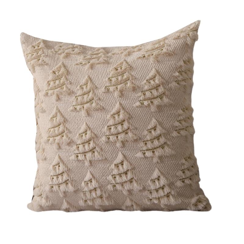 Holiday Pillowcase Christmas Lights Embroidery Living Room Decoration Pillow Sleeve Case Machine Washable