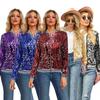 Europäische Herbst Winter Pailletten Langarm Damenjacke