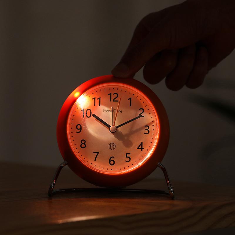 Nordic Style Simple Silent Small Alarm Clock Creative Bedroom Clock Student Luminous Bedside Clock Watch