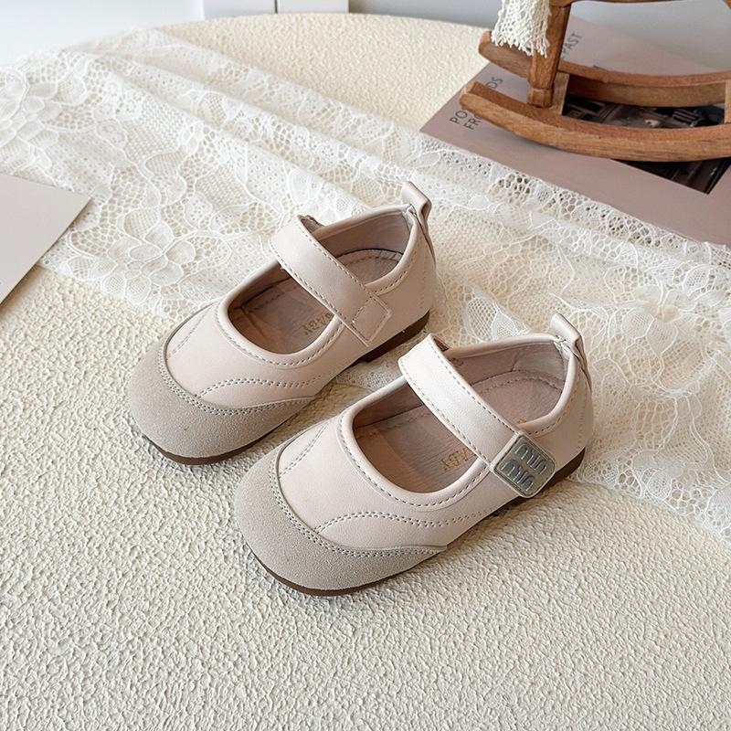 Girls' 2026 Spring/Autumn Mary Jane Leather Moccasins - Soft Sole Princess Shoes for Kids