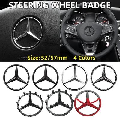 2025 För Mercedes-Benz 1st 52mm 57mm Bilrattens Emblem Klistermärke Auto-Styling För Mercedes Benz A B C E S-klass GLA