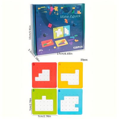 1 Set Colorful Puzzle Game Brain Teaser Toy for Kids Block Puzzle for Mind Exercise Children Toy Gift Challenge for Two Players