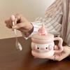 Cute Bear Ceramic Mug with Lid and Spoon