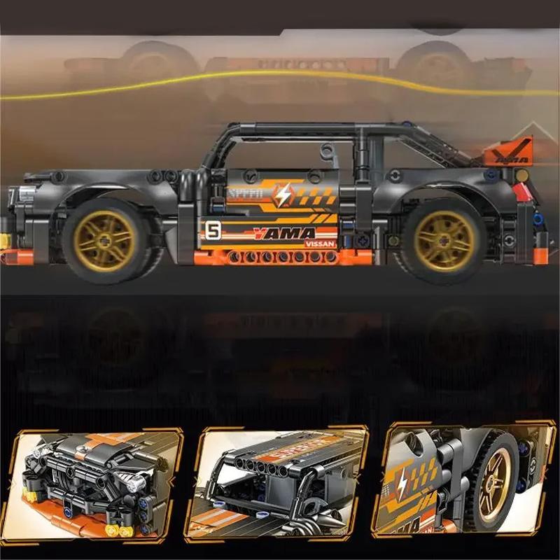 520pcsTechnical Super Racing Car Model Building Blocks Automobile Pull Back DIY MOC Vehicle Bricks Children Construction Toys