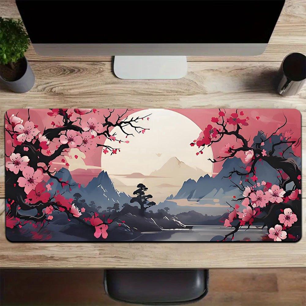 1 pezzo Tappetino Mouse Grande Fiore di Ciliegio Giapponese Tappetino Computer Tappetino Scrivania Tappetino Tastiera Ufficio Gaming Tappetino Tavolo