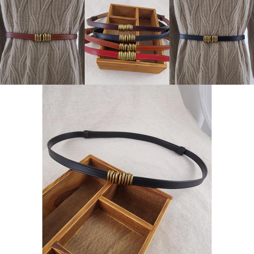 Leather Waist Belt For Women Summer Fashion Slim Genuine Leather With Gold Buckle For Dress And Casual Wear
