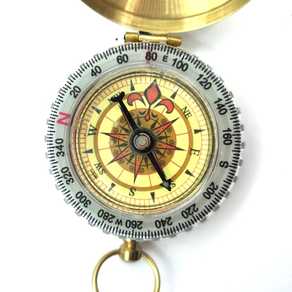 Compass Outdoor Tool Camping Hiking Portable Pocket Brass Copper Double Display Compass Navigation