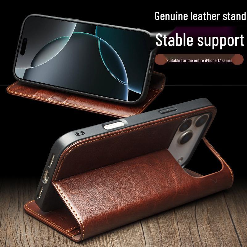 Chali iPhone 17 Pro Max Leather Flip Cover with Stand & Card Slots - Full Coverage Protective Case